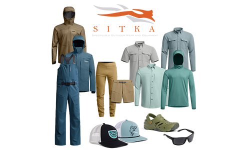 Sitka Prize Package - several clothing items plus hats, shoes, sunglasses