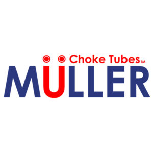 Müller logo can be seen on white.